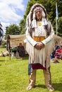 Man dressed as a native American Indian chief warrior Royalty Free Stock Photo